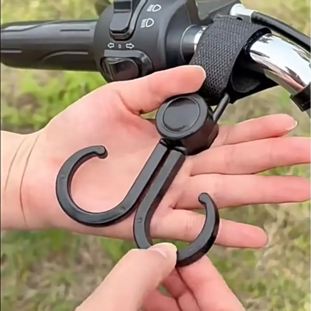 

2pcs Universal Fit No-Drill Hook Set for Electric Scooters, Bicycles, and Mobility Scooters - Durable Plastic Material