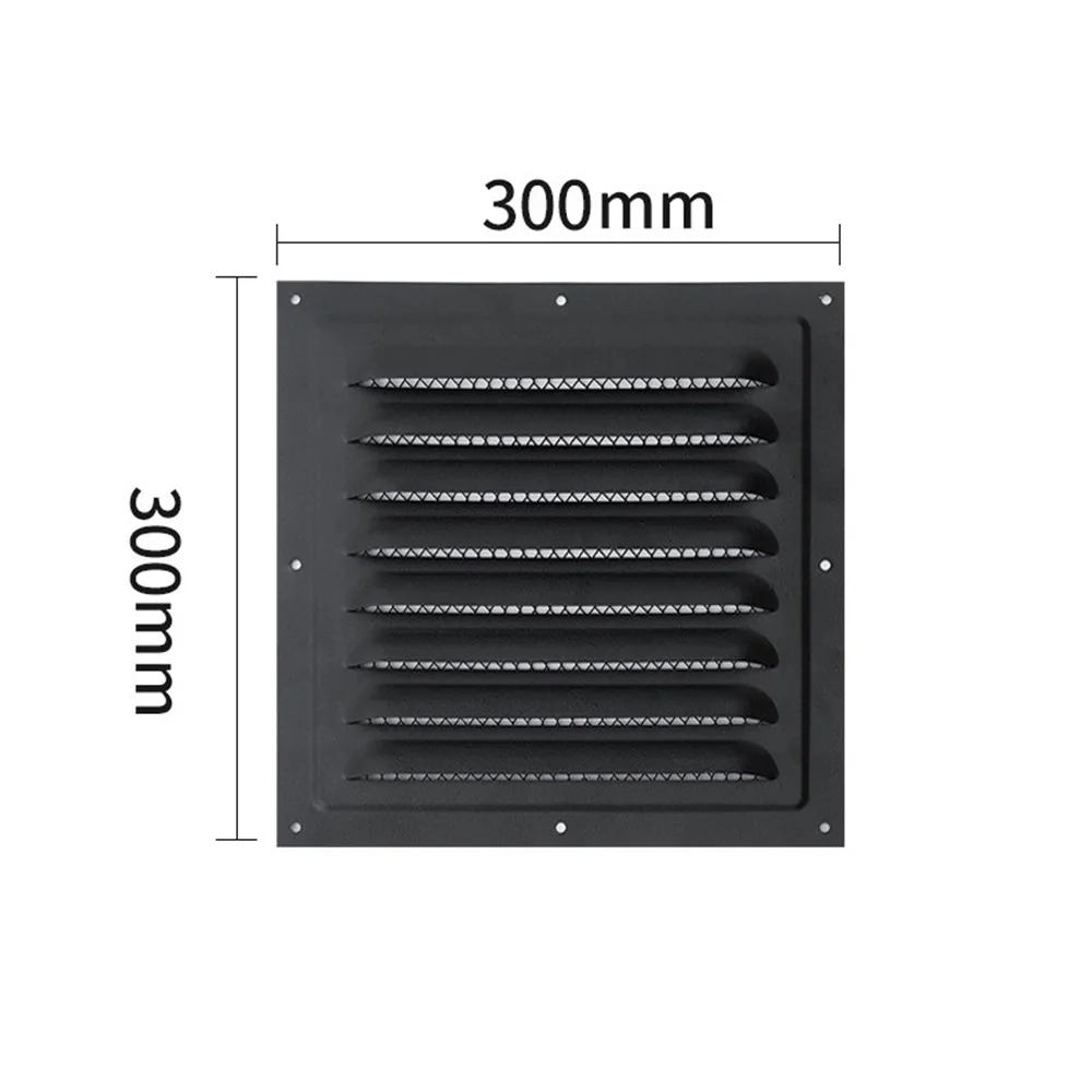 Stainless Steel Metal Vent Cover Built-in Insect Screen Square Grille Cover White Black Louver Air Vents Grille