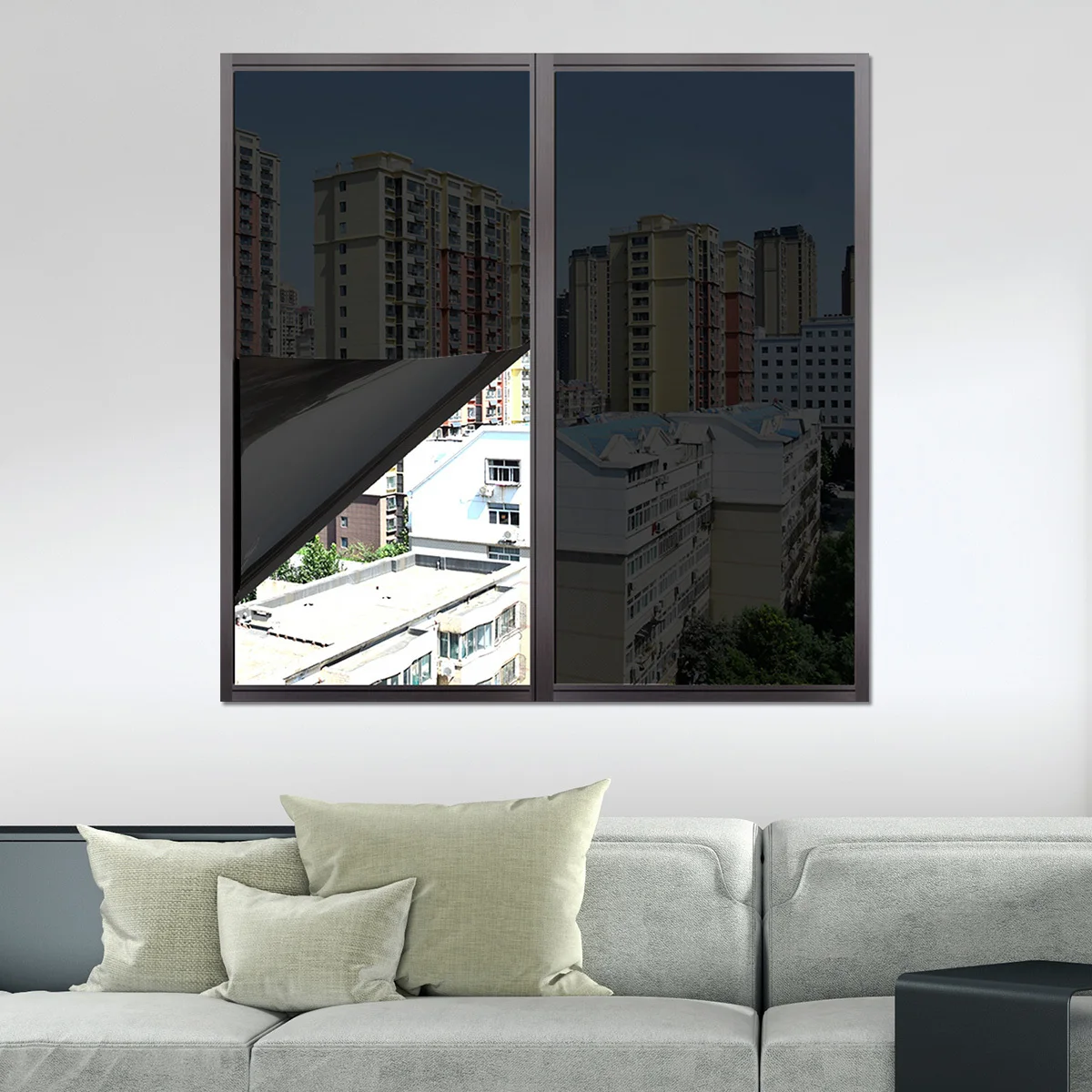 1 szt. folia przeciwsłoneczna 50x200 cm, izolacja termiczna, ochrona przed promieniowaniem UV, folia okienna do domu, biura, sklepu, samoprzylepna naklejka na szybę, światłoprzepuszczająca