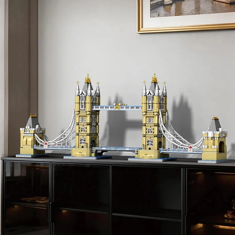 Reobrix 55018 9782pc Twin Tower Bridges London Building Blocks Assembling Bricks Model Construction Toys for Boys Christmas Gift