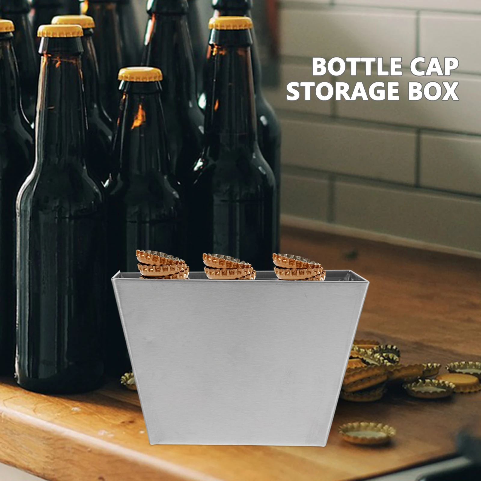 

2PCS Bottle Cap Catcher Wall Mount Beer Opener Stainless Steel Container Storage Bucket Bar Accessories Kitchen Tool