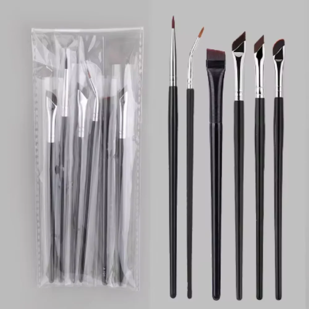 

6Pcs Upgrade Blade Eyeliner Brush Ultra Thin Fine Angle Flat Eyebrow Brush Under The Eyes Place Makeup Brush Beauty Makeup Tools