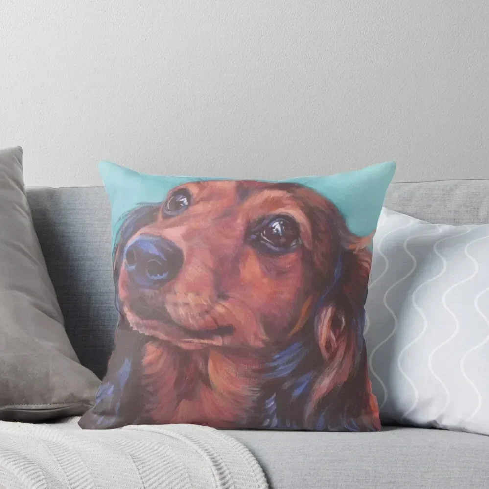 

Dachshund Fine Art Painting Throw Pillow Bed pillowcases Pillowcase Sofas Covers Sofa Cushions pillow