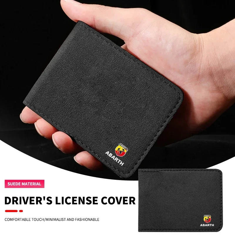 

Car Driver License Holder Cover Credit Card ID Wallet For Abarth Logo Cabrio Italia 124 Spider 595 500 695 Zerocento Punto