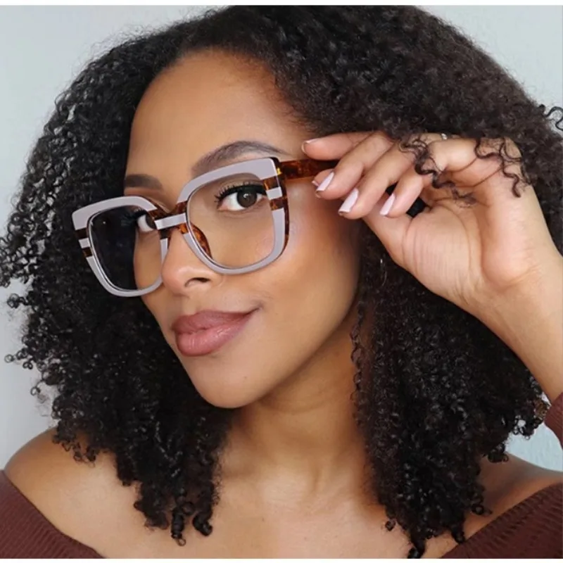 Quadratische Anti-Blaulicht-Brille für Damen, Modische Bunte Brillengestelle für Computerbrillen, Korrektionsbrillengestell