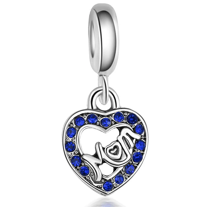 مجموعة الخرز الأزرق مع الماس الفضة مطلي سحر DIY طقم مجوهرات للنساء سوار وقلادة صنع الإكسسوارات 2025 الساخن بيع #4