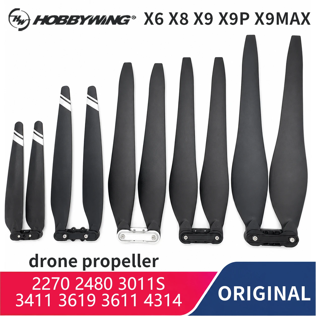 Hobbywing Folding Propeller 1860 2270 2480 3011S 3411 3611 36190 43x14 CW CCW Carbon Propeller for Agricultural UAV