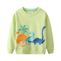 Jumping Meters 2-7T  Boys Sweatshirts Hooded Shirts Autumn Spring Dinosaurs Kids Clothes Long Sleeve Sweaters Tops