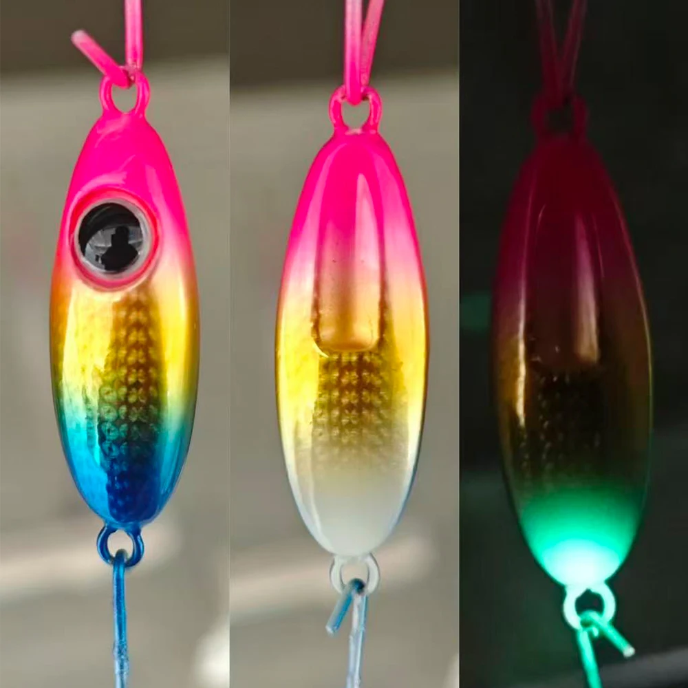 Leuchtende Mikro-Metall-Jigging-Angelköder 5,5g/10g/21g Ufer-Wurfköder Löffelköder Salzwasser Künstlicher Meeresfischköder – Detail 4