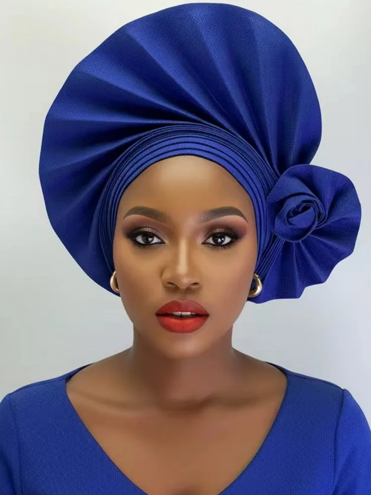 2026 جديد ربطة الرأس الأفريقية عمامة نيجيريا السيارات Gele أشرطة رأس السيارات Gele المرأة عمامة قبعة الزفاف Geles مسلم أشرطة رأس بونيه