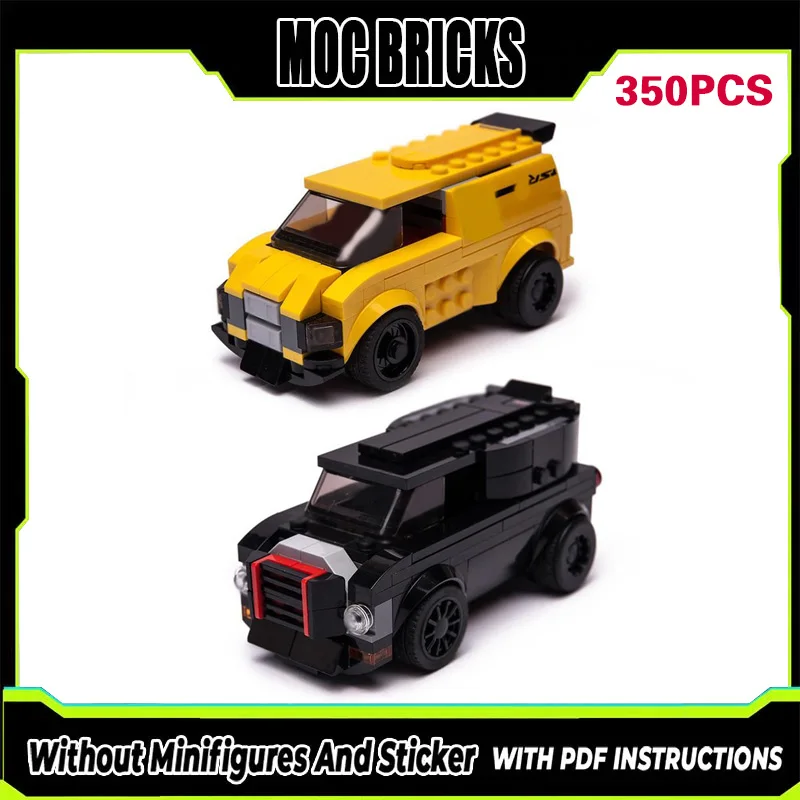 

Модель гоночного автомобиля MOC, строительные блоки, маленький транспортный фургон, модульные технологичные подарки, праздничный набор для сборки, детские игрушки