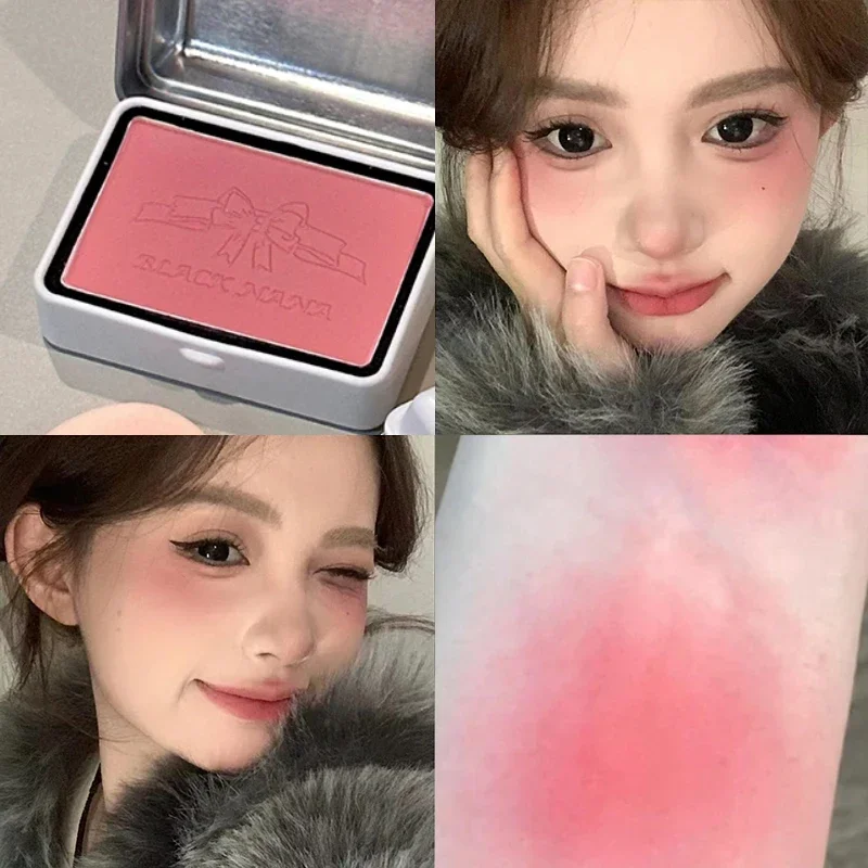 Scatola di ferro fard polvere minerale lunga durata naturale contorno guancia tinta rosa fard viso cosmetici tavolozza di fard monocolore