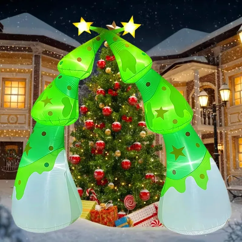 Christmas Tree Archway Decorations Inflatable Toys with LED Lights 2.7M/8.8FT Inflatable Model Gift Indoor Outdoor Decor Props