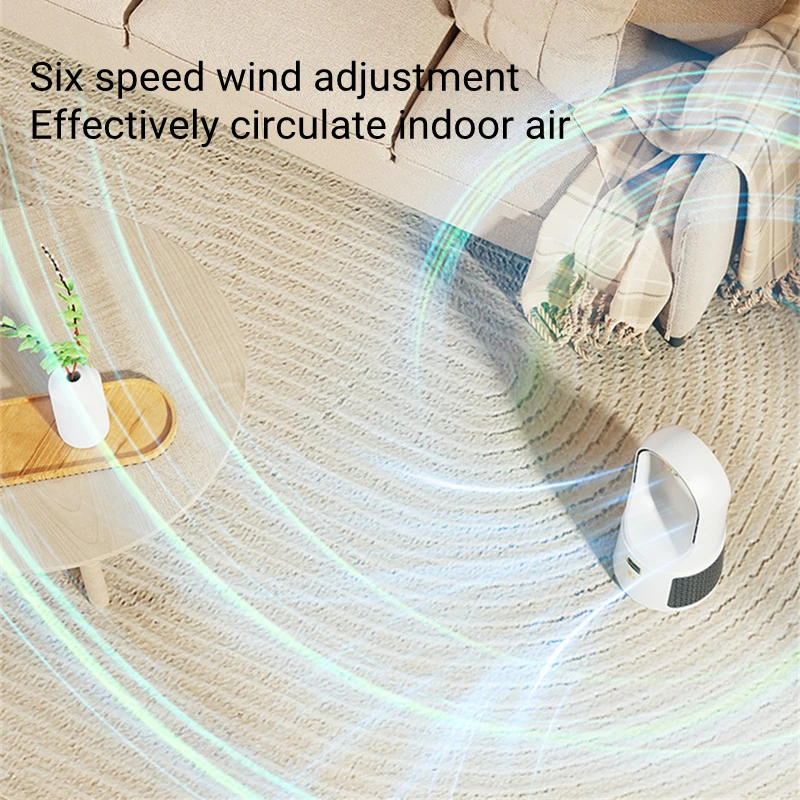 Home Office Electric Bladeless Table Fan Air Cooler USB Charging Portable Wireless Mini Cooling Ventilator Fan 6 Gear Wind