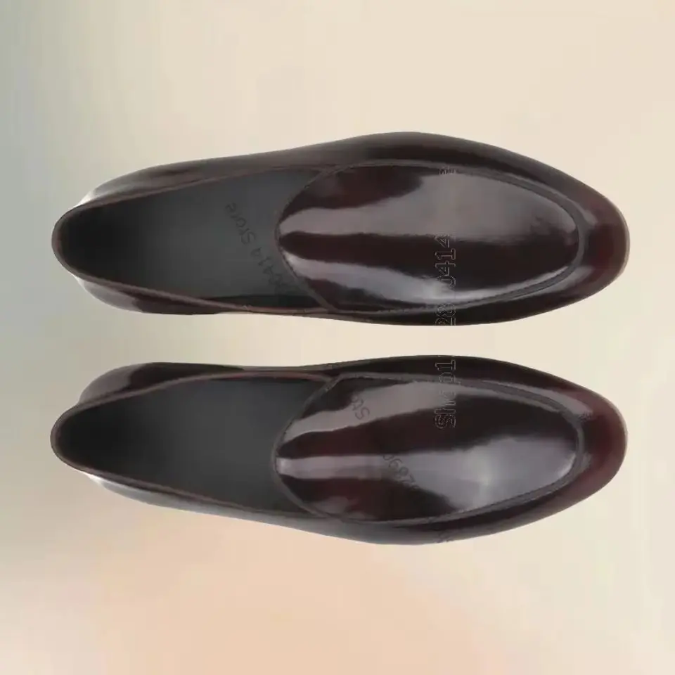 

Gradient Color Patent Leather Sewing Design Loafers Fashion Slip On Men Shoes Luxurious Handcraft Party Banquet Men Dress Shoes
