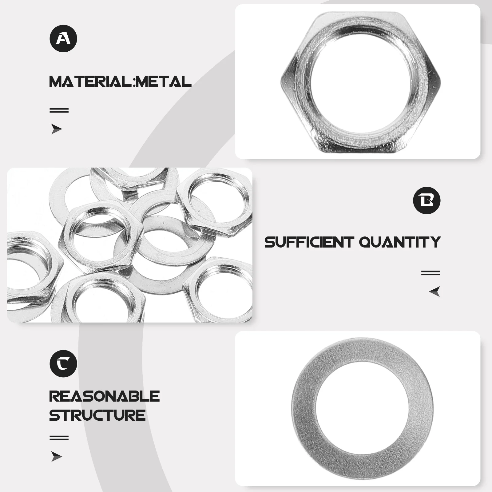 

1 set 1 Set Guitar Fitting M9 Potentiometer Nuts Metal Washer Replacement For Electric Guitar Tuning Upgrade Parts Accessory