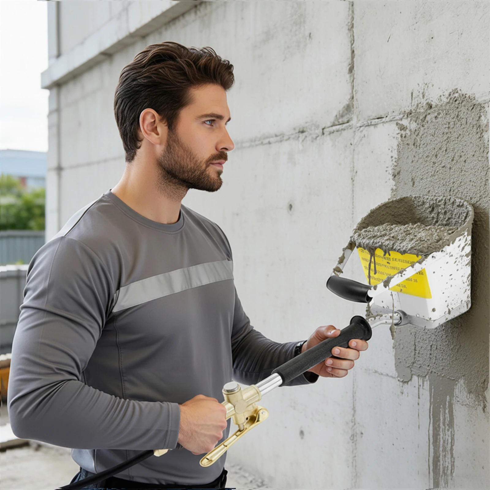 Mörtel-Putzspritzpistole, 4 Düsen für Zementmörtel, Beton-Spritzpistole für Wände und Decken – Detail 7