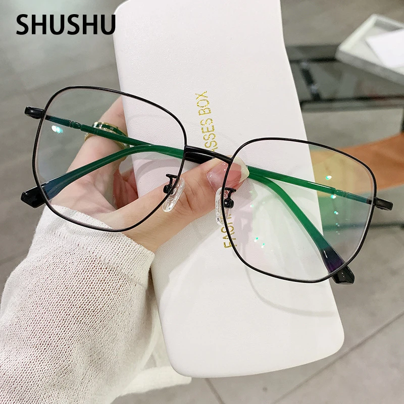 B67 2022 Vintage Polygonal Metal Reading Glasses for Women Art Computer Blue Light Proof Men's Glasses Presbyopia 0.+50.+75.+100