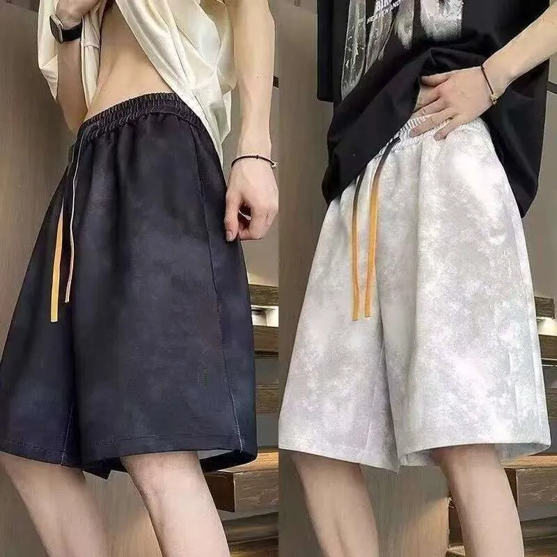 Tie-Dye Men's Shorts High Street Summer Trendy Loose Casual Pants Thin Outerwear Student Five-Quarter Mid-Pants Trendy