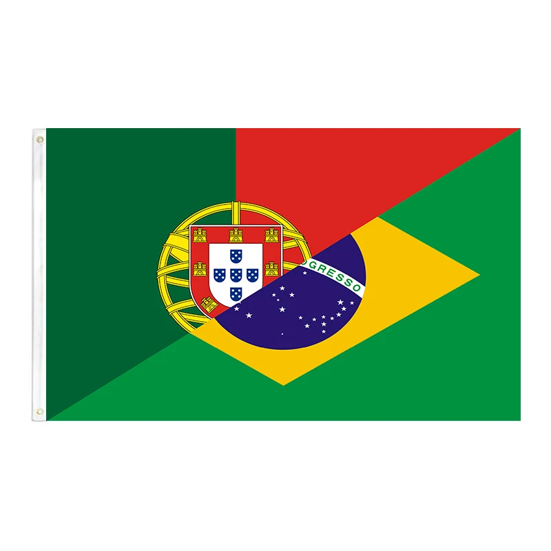 Portugal Brazil Flag Friendship Portugal Language 2ft*3ft (60*90cm) 3ft*5ft (90*150cm) Size Christmas Decorations Flag Banner