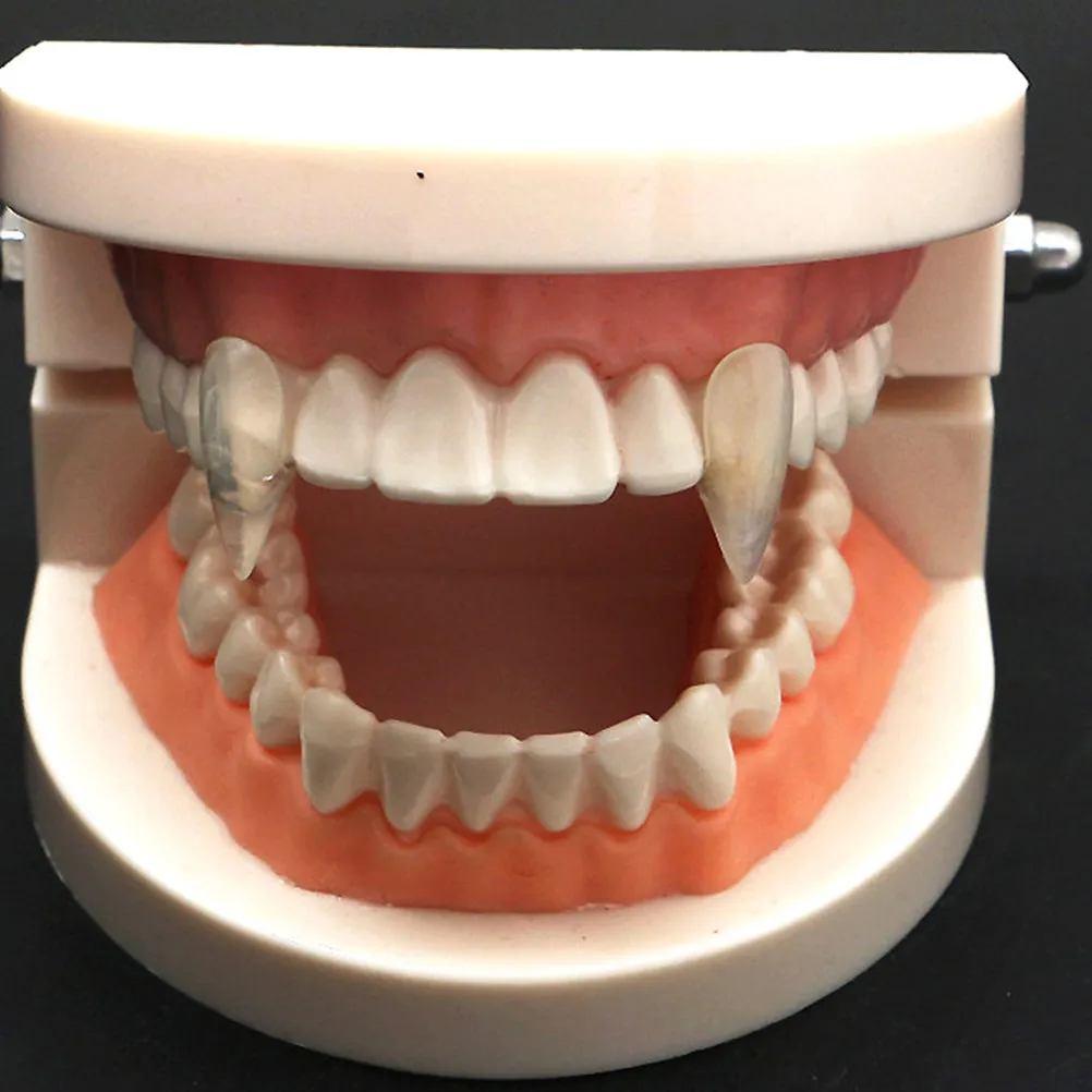 

4Pairs Resin Fake Teeth Halloween Cosplay Fangs Vampire Dentures Scary Party Props Costume Masquerade Fake Teeth