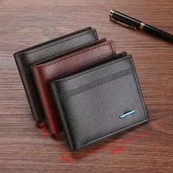 Classic Short  Leather Men Wallets Fashion Coin Pocket Card Holder Men Purse Simple Quality Male Wallets