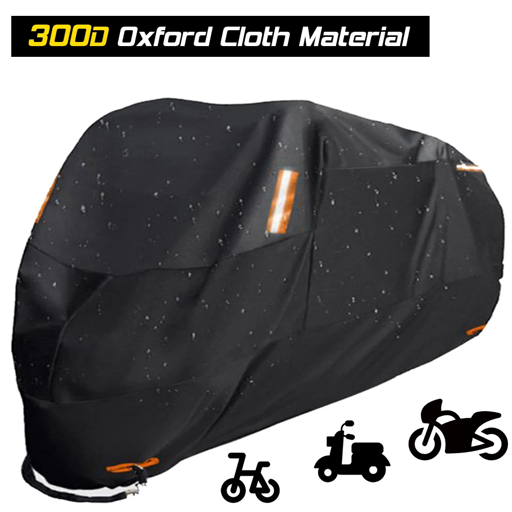 

Motorcycle Waterproof Dustproof Rain And Snow Resistant Uv Protective Cover 300D Oxford Cloth Material Motocross Cover