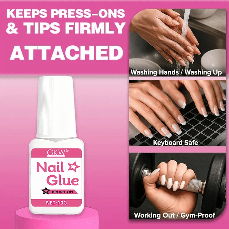 No‑wipe Super Strong Nail Glue, Fast Bond for Broken Nails & Fake Tips, Long‑lasting for Nail Patches & Gem Decoration