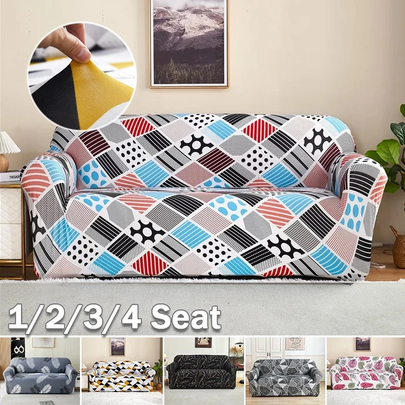 High Elasticity Dustproof Sofa Cover Stretch Couch Slipcover All Inclusive Living Room Furniture Protector for 1/2/3/4 Seater