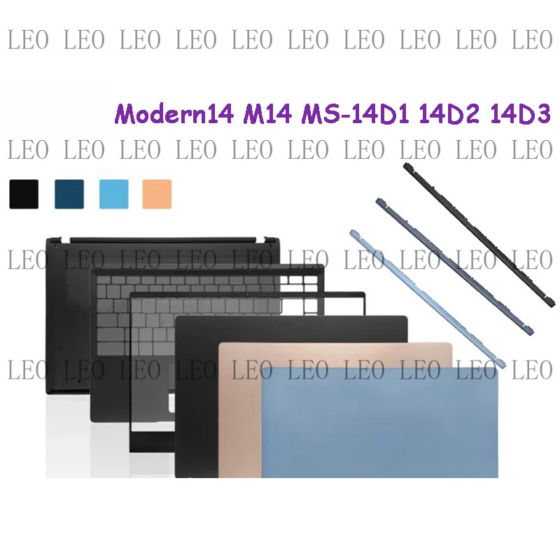 Back Cover Bezel Palmrest Bottom Case Hinge for MSI Modern14 M14 MS-14D1 14D2 D3