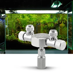 Aquarium Tank CO2 Splitter Regulator Distributor Needle Fine Adjusting Valve for CO2 Regulator with 2 Way Outlets