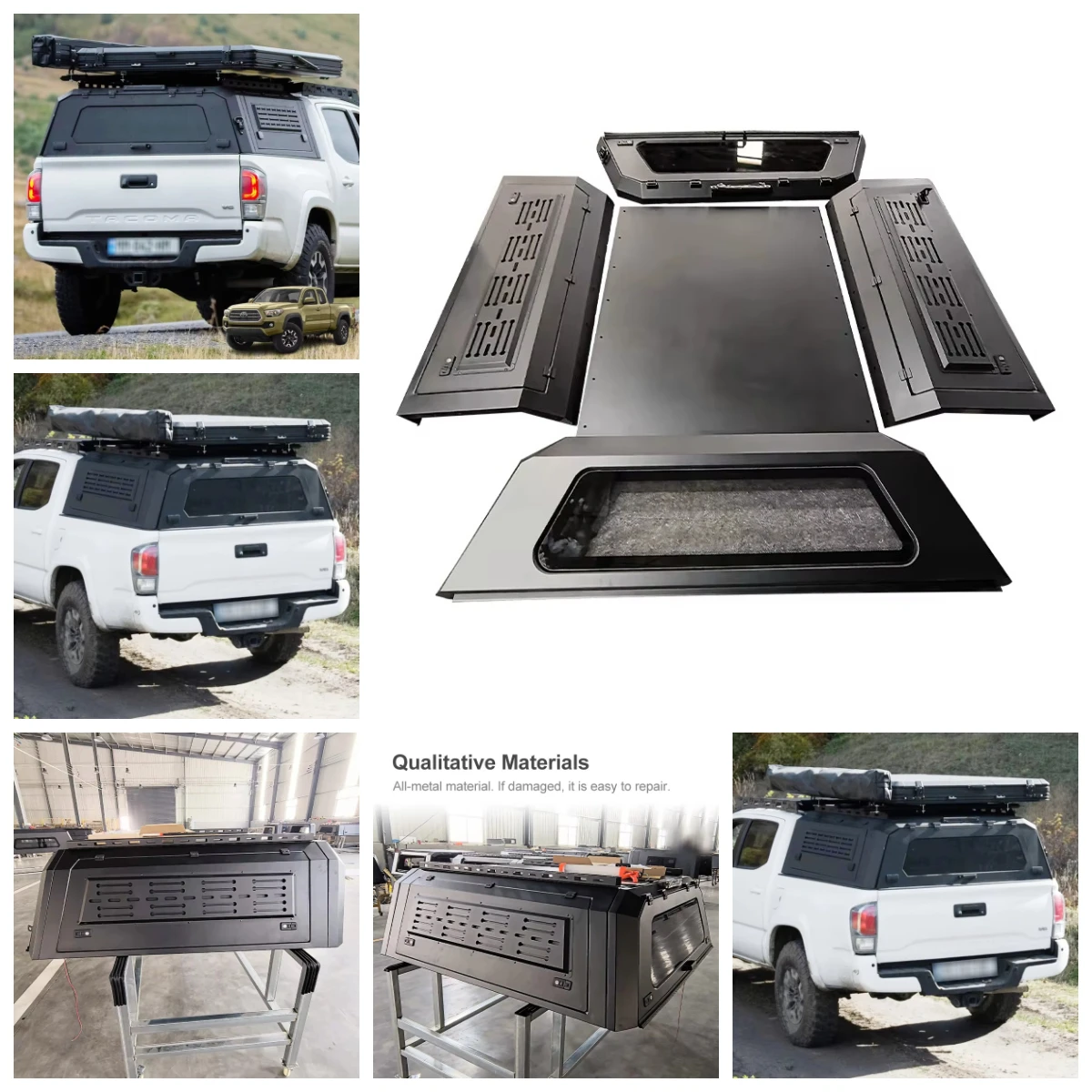 

Fit 2016-2023 Tacoma 5ft Four Door Pickup Truck Bed Cover Split Type Steel Three-Door High Cover