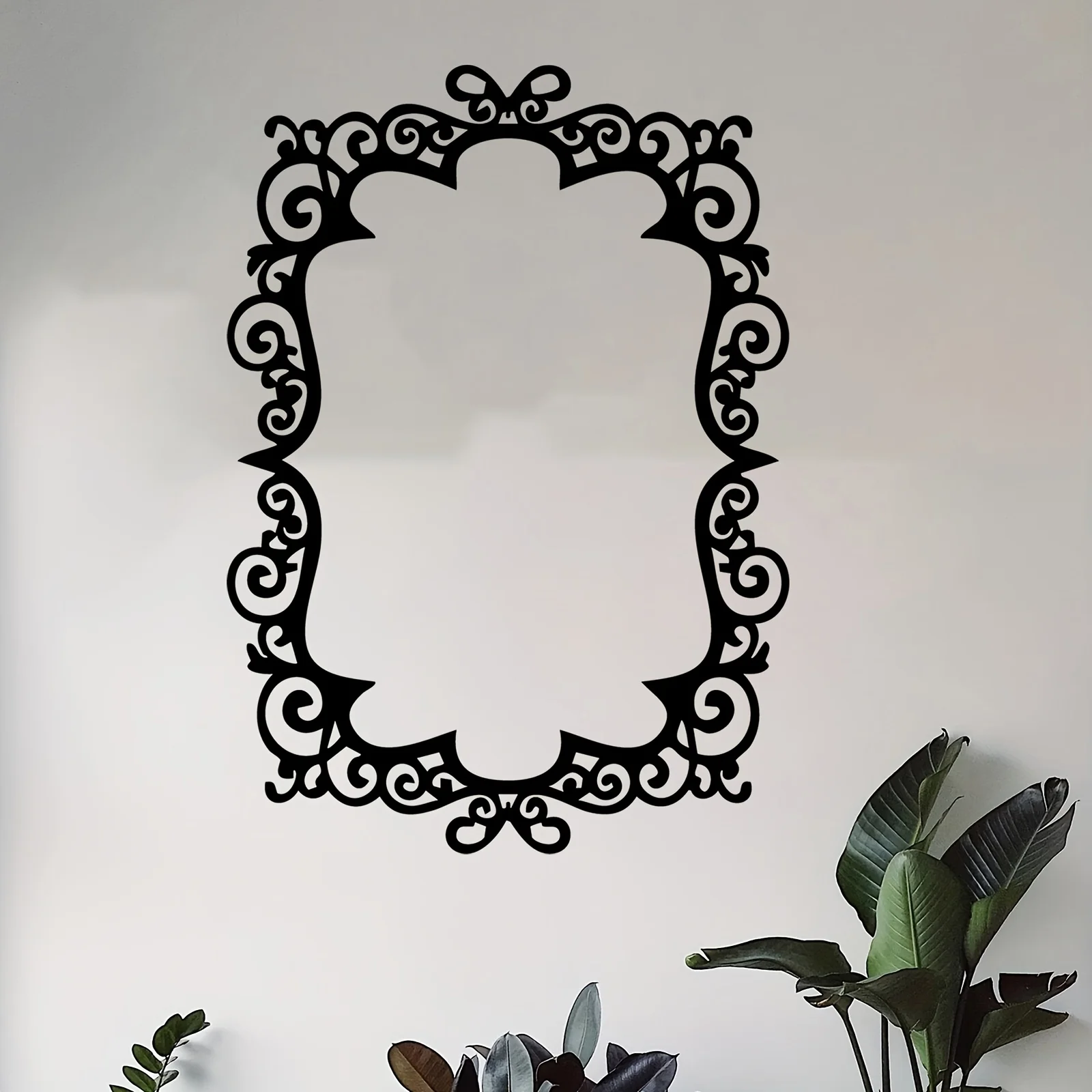 CIFBUY Metal Wall Art, 2D Flat Vintage Scroll Iron Hanging Sculpture, Black Powder‑Coated Rustproof Wall Ornament
