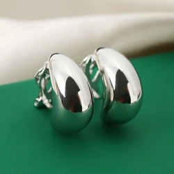 New earrings French luxury drop-shaped ear clips without pierced ears, high sense, simple and smooth women.