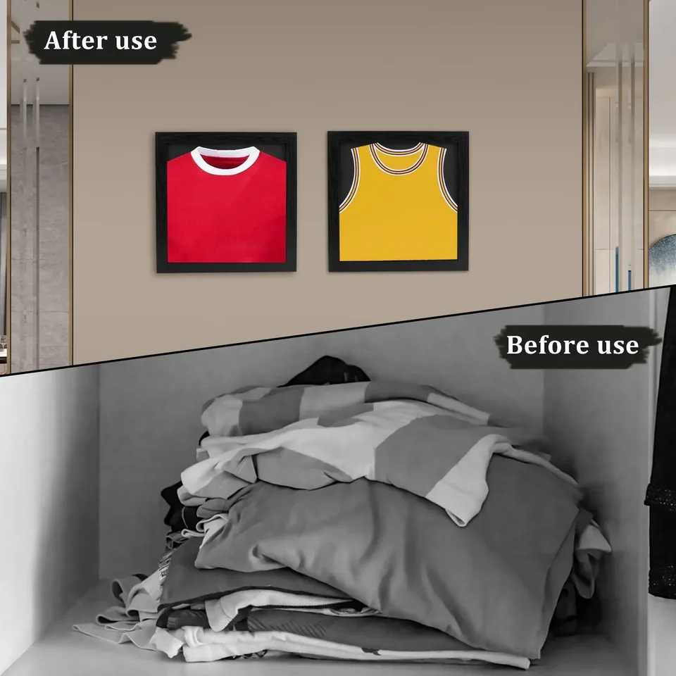 Marco de exhibición de camisetas de madera, caja de almacenamiento de camisetas montada en la pared, marco multifuncional tipo shadow box para camisetas y recuerdos - AliExprs 15 Marco de exhibición de camisetas de madera, caja de almacenamiento de camisetas montada en la pared, marco multifuncional tipo shadow box para camisetas y recuerdos - AliExprs 15