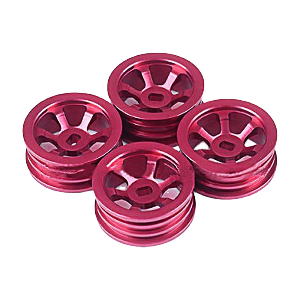 4pieces Aluminium Alloy Wheel Rim Wheel Hub Compatible With 1 28 Wltoys K969 RC Car Metal Wheel Rim