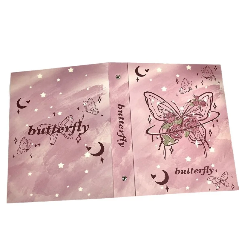 A5 Cute Butterfly Photo Card Album Loose-leaf Cover Super Hard Star Kpop Photo Album Photocards Binder Cover Collect Book School