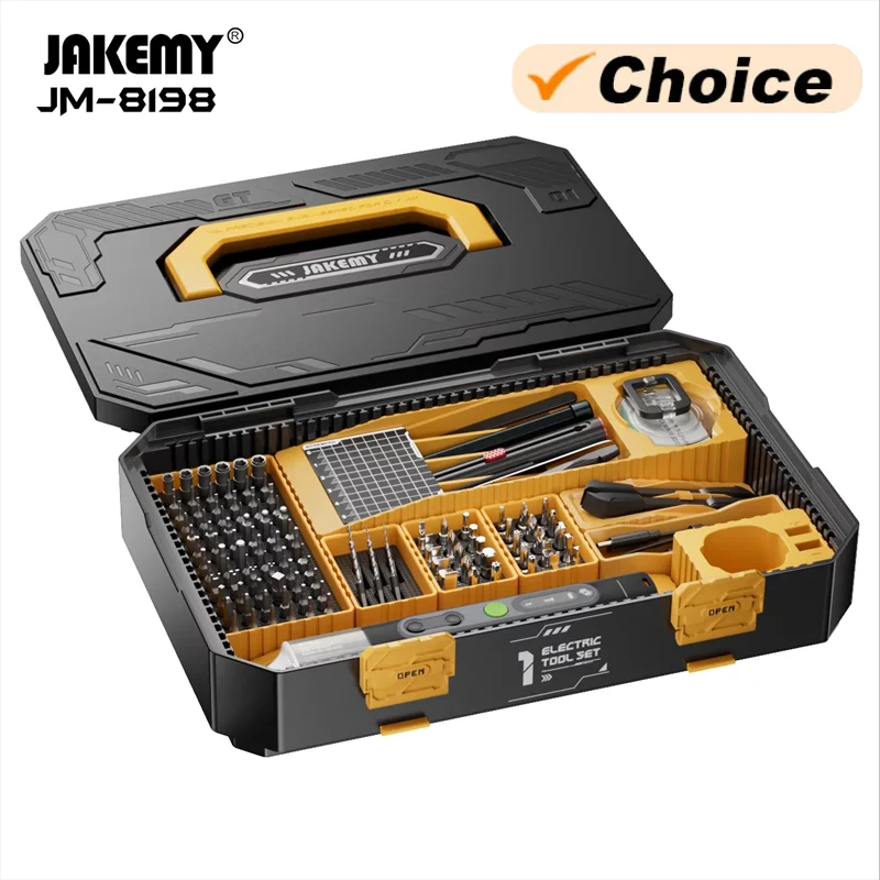 

JAKEMY JM-8198 135 in 1 Precision Electric Screwdriver Tool Set Mobile Phone Computer Tablet Glasses Repair Hand Tools Toolbox