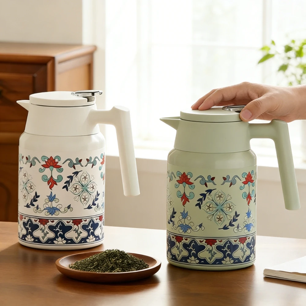 

304 Stainless Steel Thermal Flask Large Capacity Tea Pot Household Insulated Hot Water Bottles Tea Infuser Bottle Outdoor Bottle