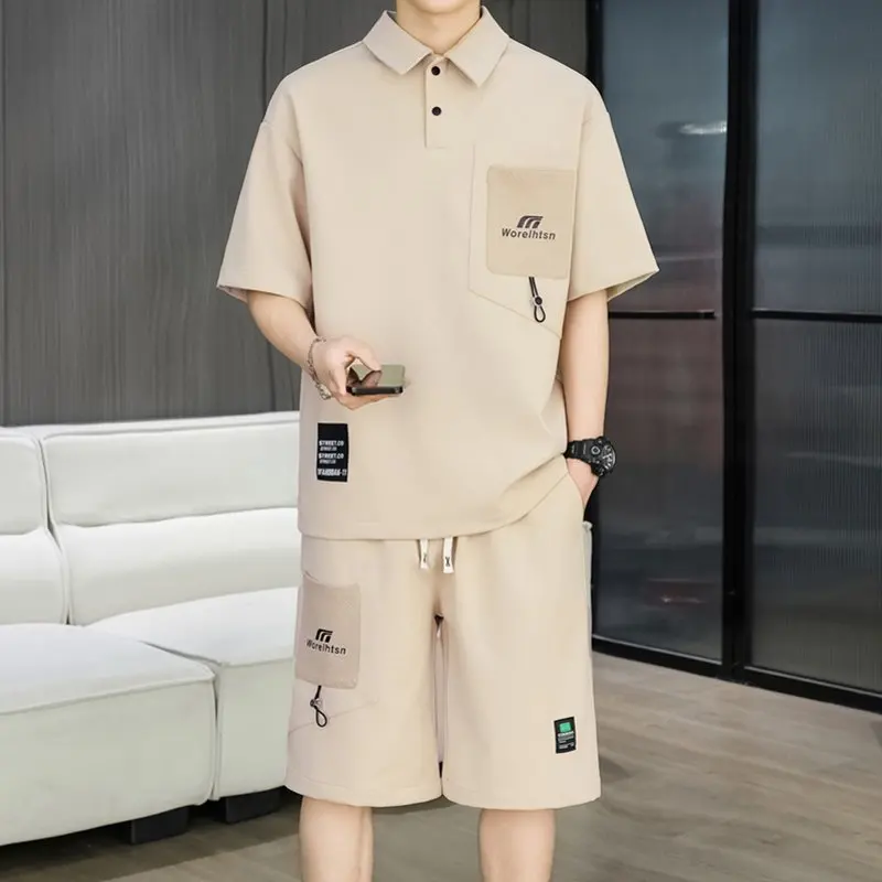 

Short-Sleeved+Shorts Men'S Summer High-Quality Fashion Trend Loose Breathable shirt men Casual Chinese style two piece Set M-3XL