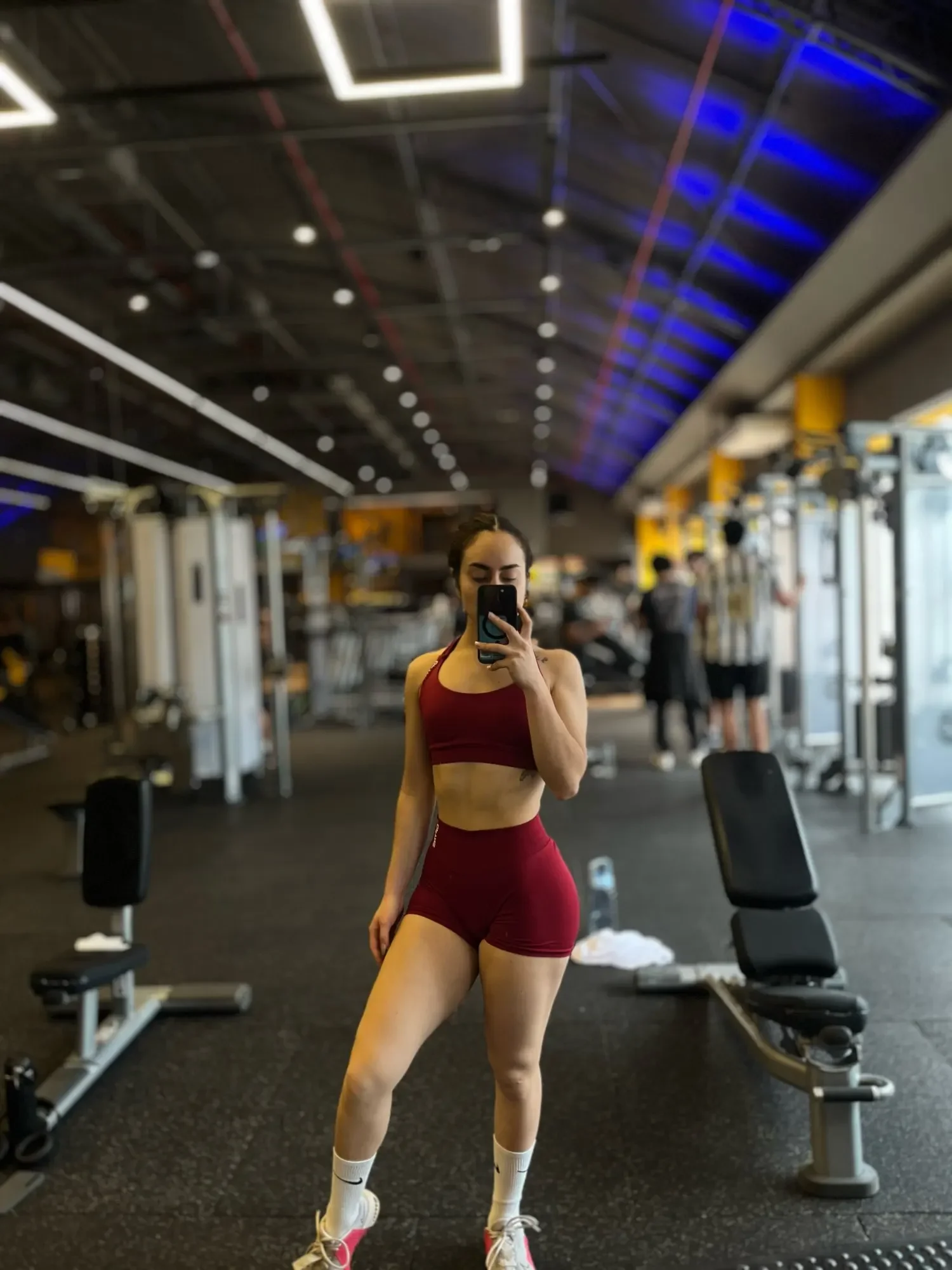 2피스 임팩트 짐 세트 탱크탑 요가웨이스트 스크런치 심리스 쇼츠 짐 슈트 피트니스 의류 액티브웨어 운동복