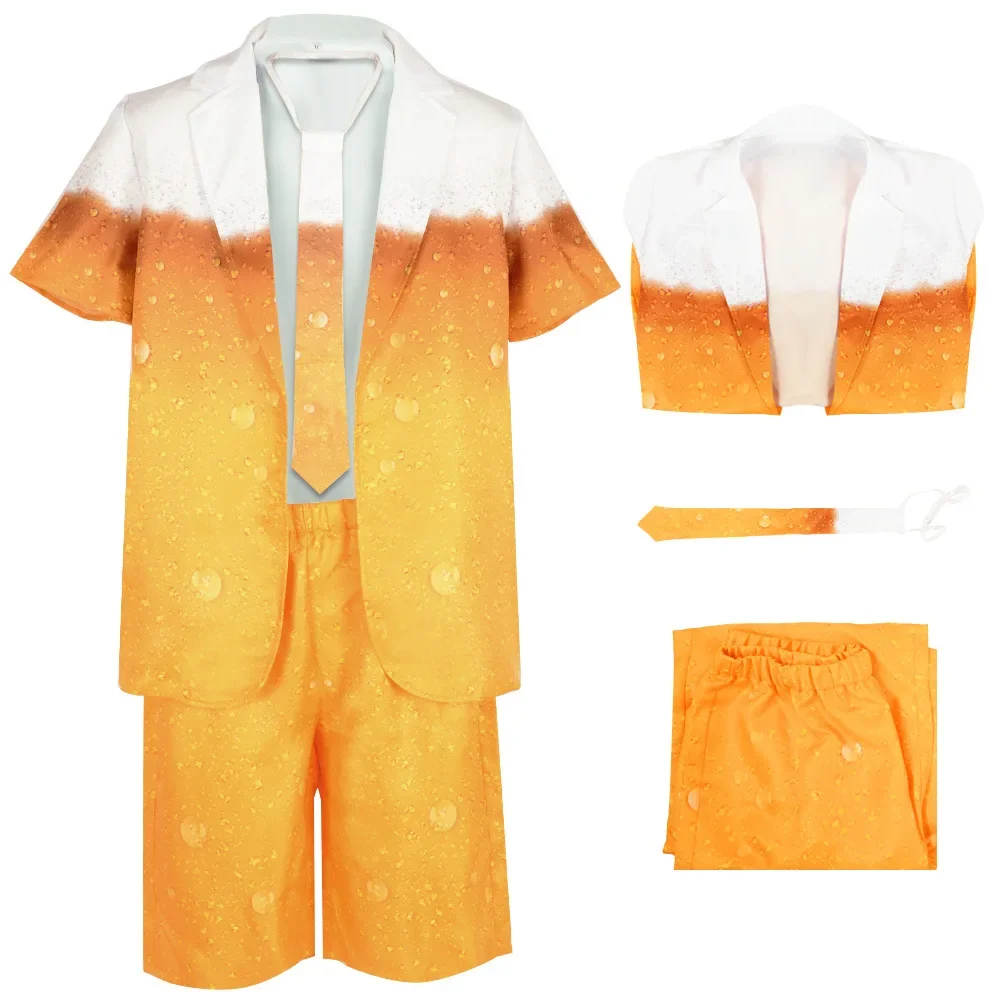 

Men's Oktoberfest Suit Costume Fancy Dress Up Adult Suit Clothes Role Play Yellow Beer Party Costumes for Cosplay Sets