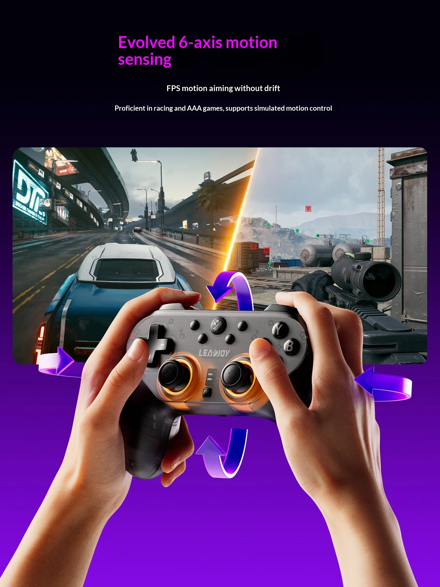 Leadjoy Saber Plus Gamepad 3Mode Wireless Gaming Controller TMR