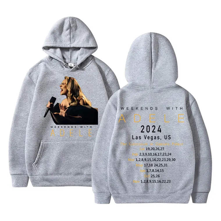 Sudadera con capucha con estampado de la cantante Adele Tour para hombre y mujer, suéter informal de gran tamaño, moda Popular, otoño e invierno, 2024