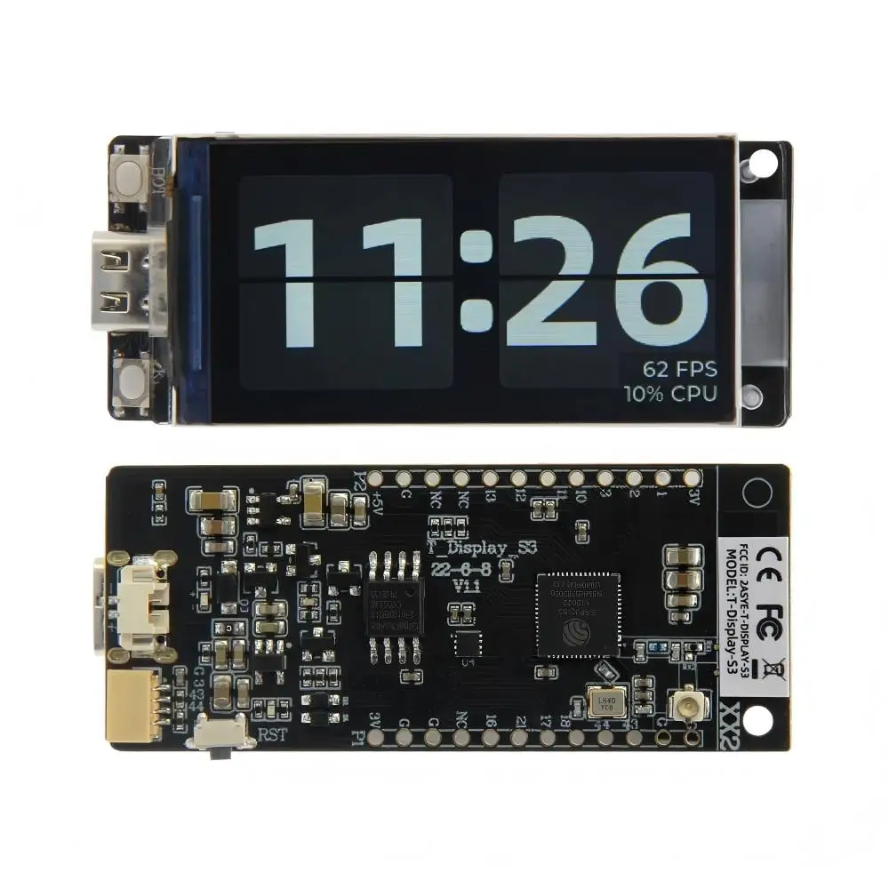 ESP32-S3R8 Development Board 1.9 Inch IPS LCD Display WiFi BT 5.0 Wireless Module 170*320 260PPI ST7789V 16MB Flash Screen Board
