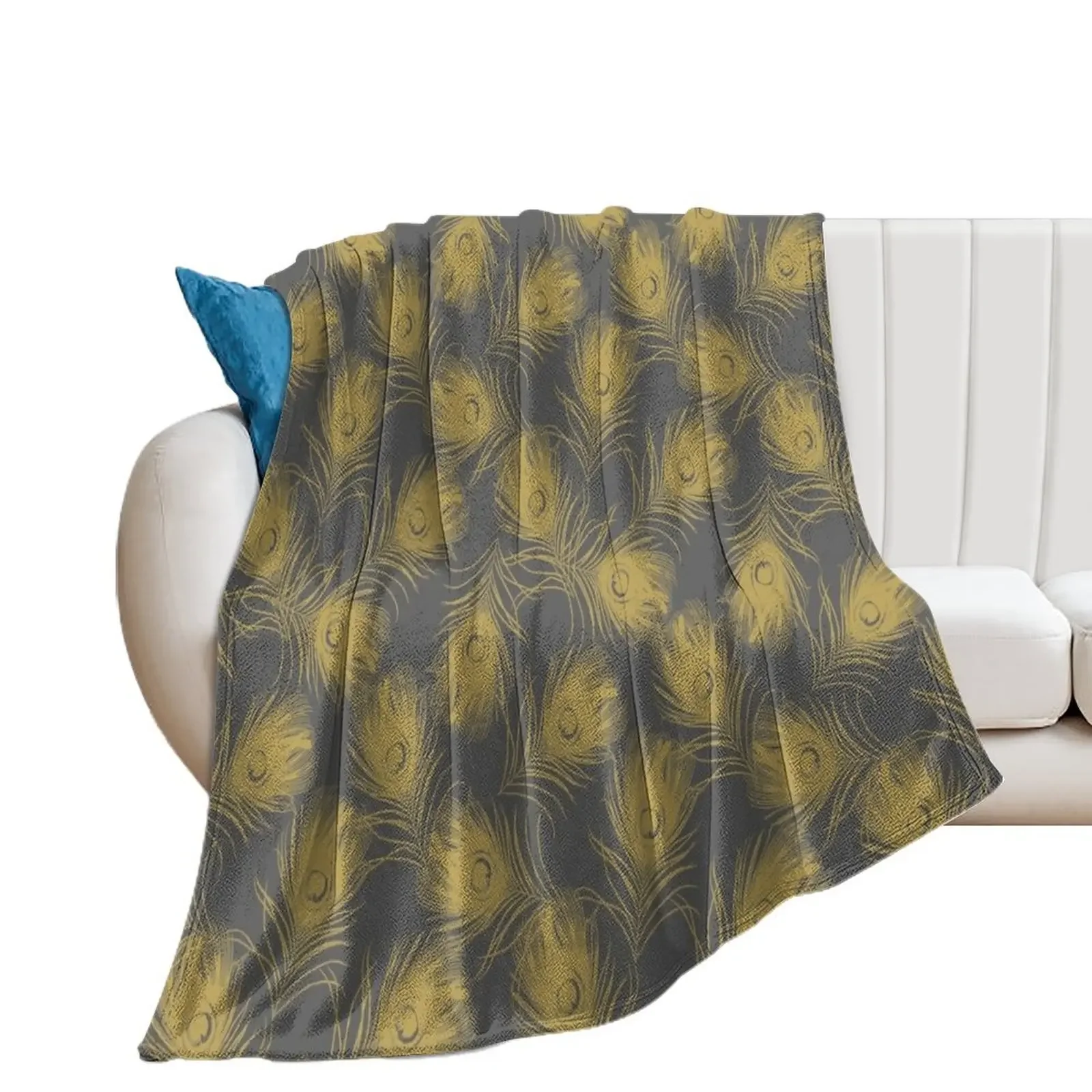 Peacock Feathers Pattern Throw Blanket Bed covers Blankets For Bed Plaid Blankets