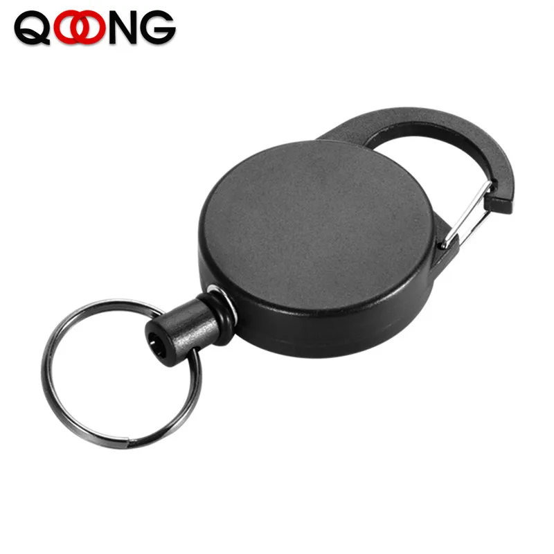 QOONG  Fly Fishing Retractor Tools Extractor Keeper Retractable Key Chain Reel Badge Holder Tackle Boxes Key Ring Accessories