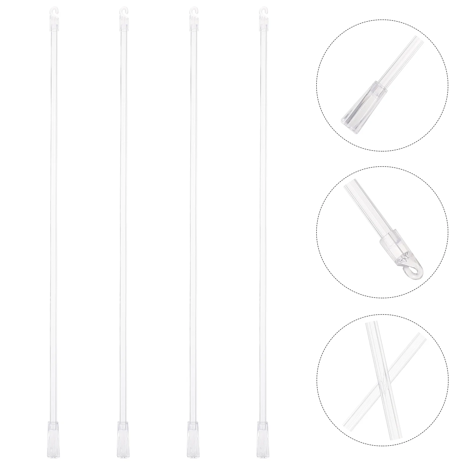 

4 Pcs Blinds Shutter Rotary Rod Office Vertical Plastic Mini Parts Venetian Stick