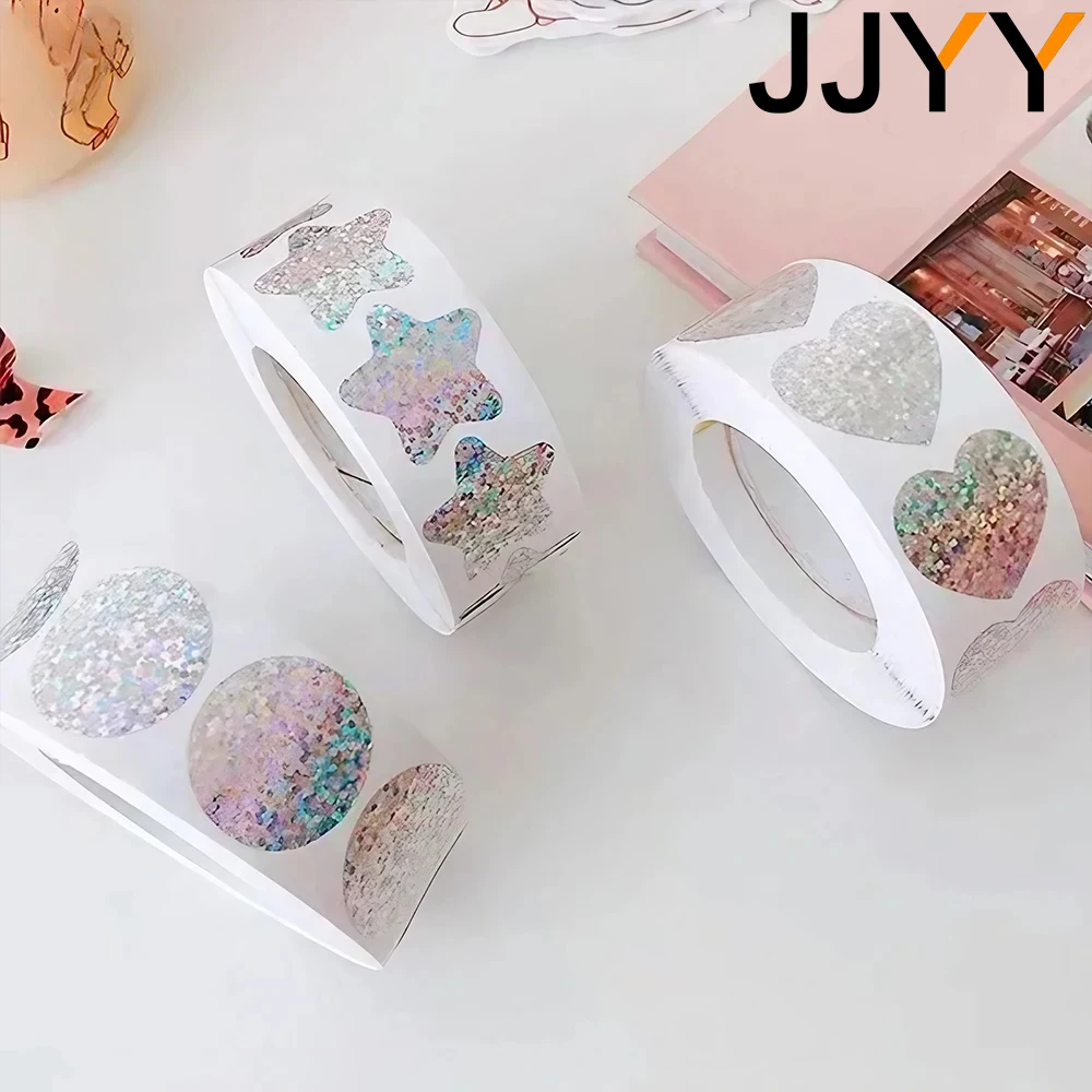 JJYY Exquisite Laser Sticker Birthday Party Holiday Seal Label Sticker Handmade Decoration Three Styles Available