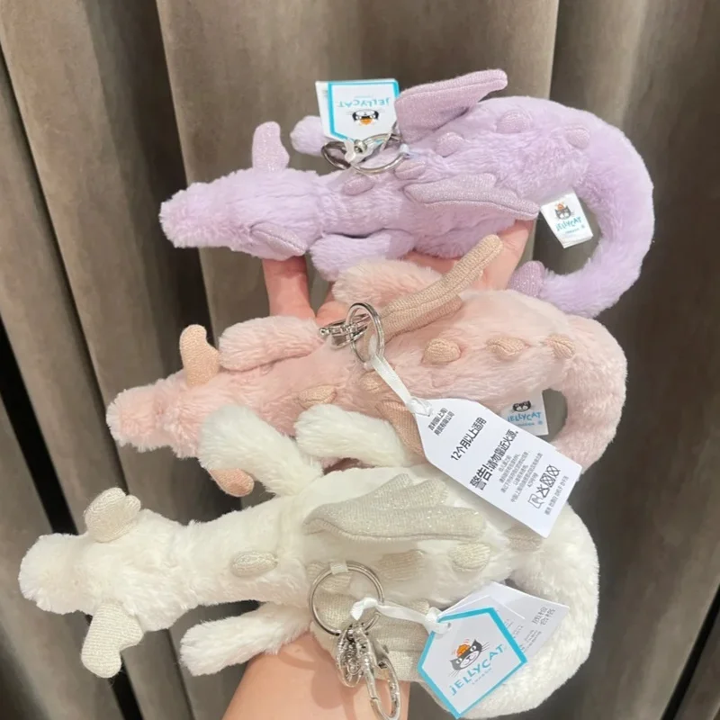 【มีสินค้าในสต็อก】พวงกุญแจตุ๊กตาเจลลี่แคท รูปมังกรสีขาว/ชมพู/ม่วง พร้อมกระเป๋า ของขวัญวันเกิด/คริสต์มาส